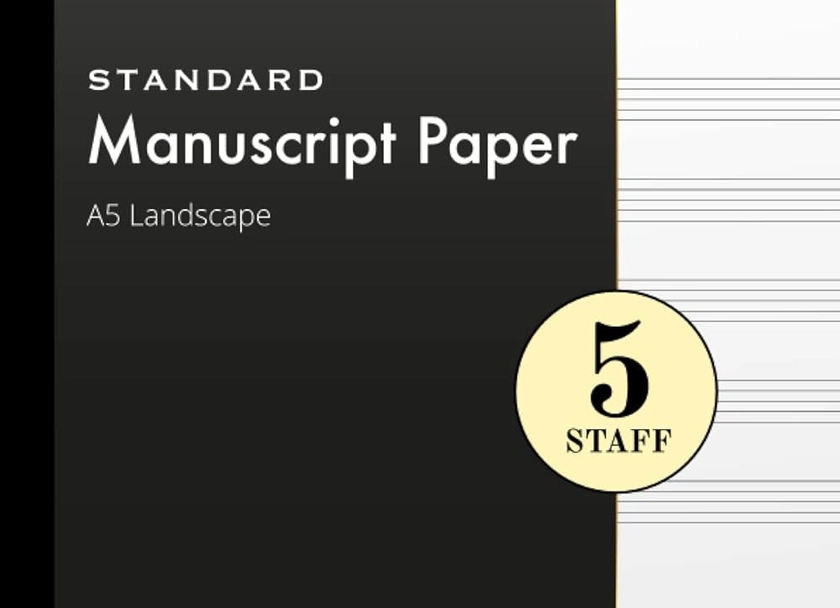Music Manuscript Paper A5 Landscape: Black Cover | Notebook | Journal | Composition Book : Zauber, Salomon: Amazon.co.uk: Books
