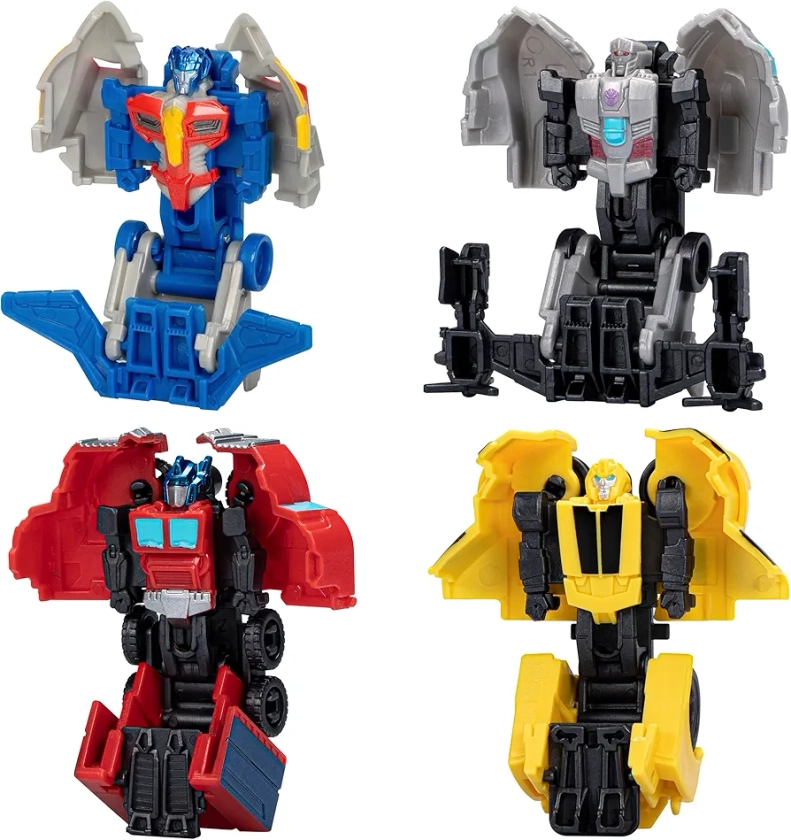 Transformers EarthSpark Tacticon Bundle, Set of 4 Mini Robot Action Figures, Converts in 1 Step, Interactive Fidget Toys for Boys and Girls Ages 6 and Up (Amazon Exclusive)