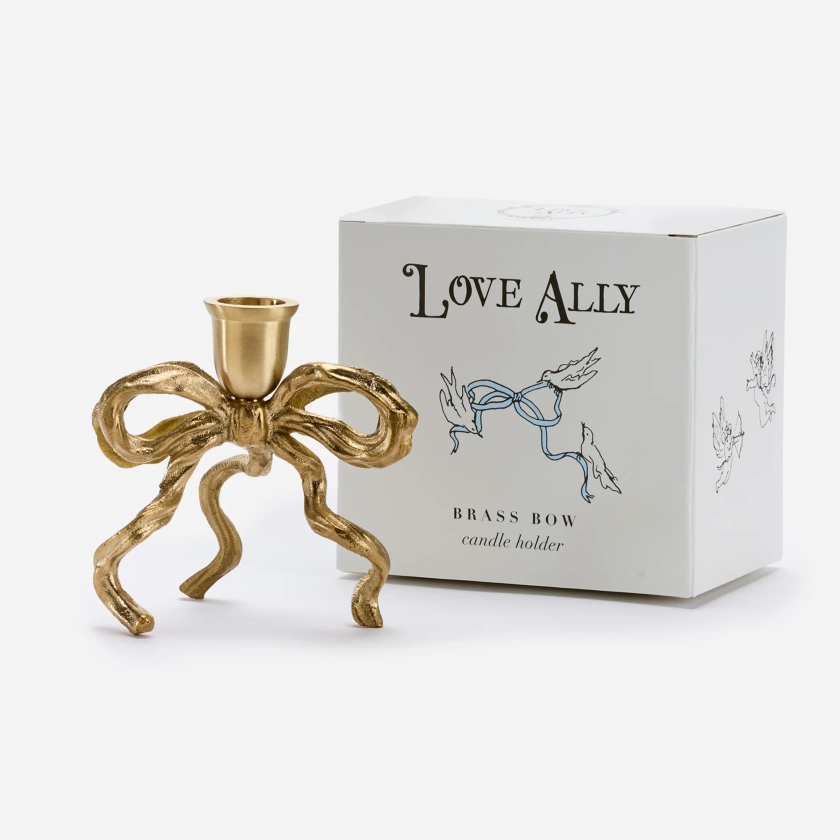 LOVE ALLY - Brass Bow Candle Holder