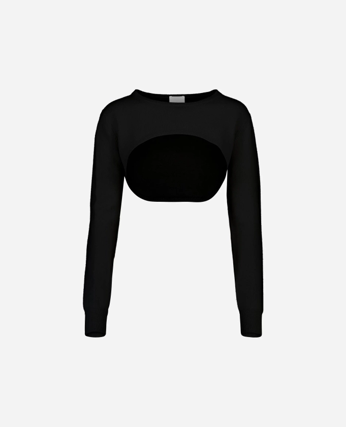 Crewneck sweater made of cashmere blend in black