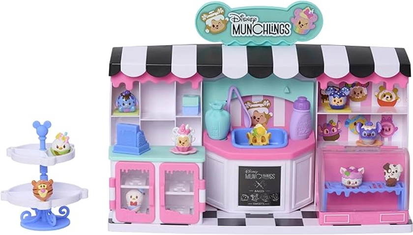 Just Play Disney Munchlings Mini Munch Bakery, 25-Piece Color Change Figure Playset, 1-inch Collectible Scented Figurines, Kids Toys for Ages 3 Up