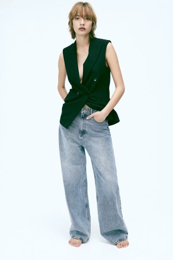 Wide Regular Jeans - Helles Denimblau - Ladies | H&M DE