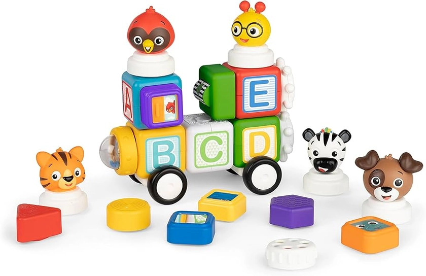 Baby Einstein Connectables 24 Piece STEAM Magnetic Blocks Learning Toys Letters Colors Animals for Baby 6 Months+ Toddler 1 2 3 4 5 Year Old