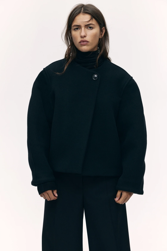 Veste en laine mélangée - Noir - FEMME | H&M FR