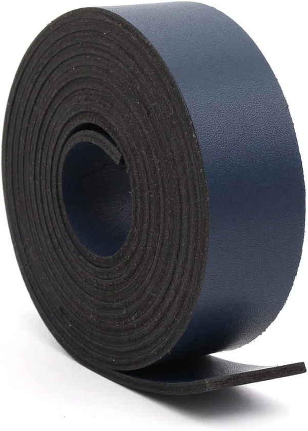 Double Sided Faux Leather Strip Crafts Strap (Dark Blue, 1''x72'')
