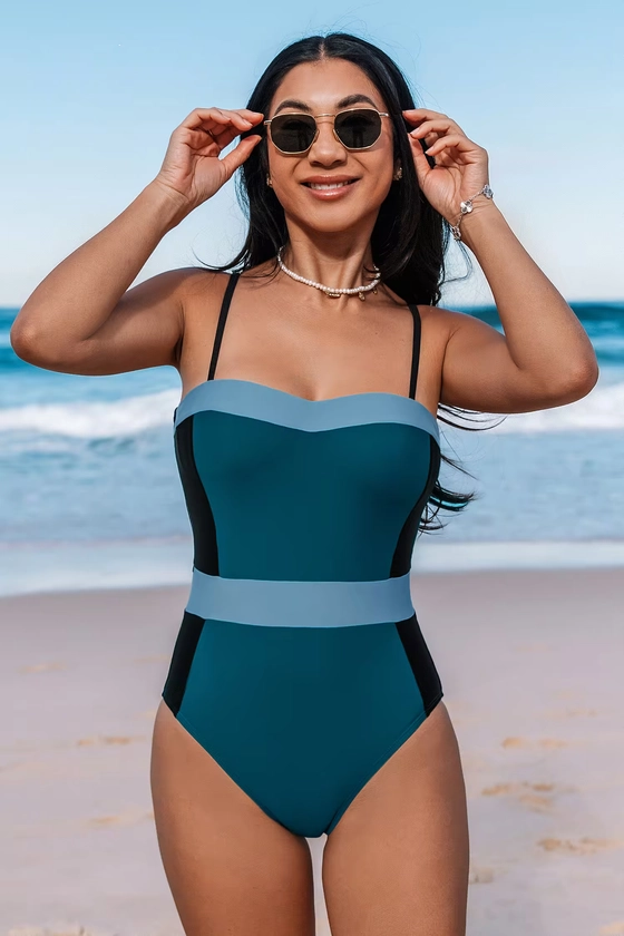 Colorblock Sweetheart One Piece Swimsuit
