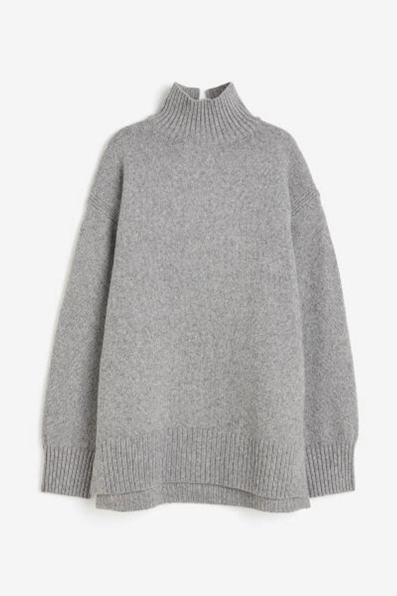 Pull col roulé oversize - Grège clair - FEMME | H&M FR