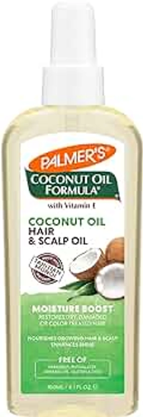 Palmer's Coconut Oil Moisture Boost, Restorative Hair and Scalp Oil Spray, Lasting Hydration and Shine for Dry or Damaged Hair, Promotes Scalp Health, 5.1 Oz