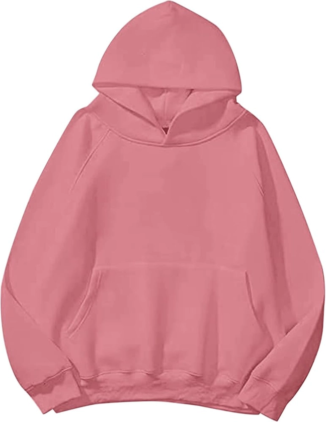 SAFRISIOR Oversized Hoodies for Women and Men Couples Fleece Basic Solid Hooded Sweatshirt Pullover Jackets Dark Grey at Amazon Women’s Clothing store