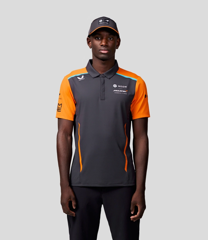 Mens Official Teamwear Polo Shirt Neom McLaren Formula E