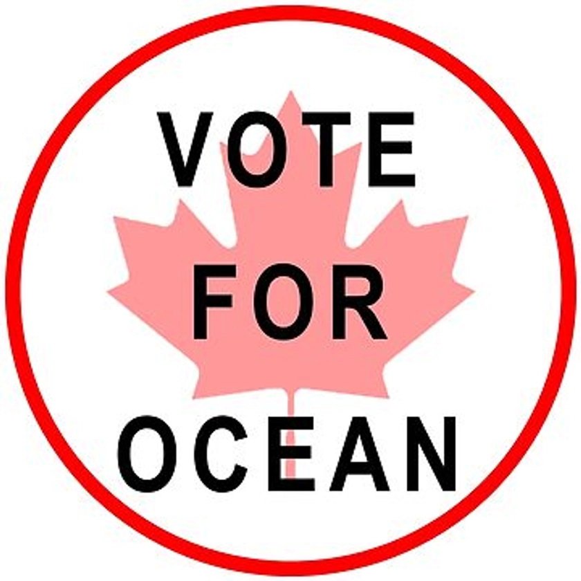 "Vote For Ocean" Pin for Sale by themostbritican