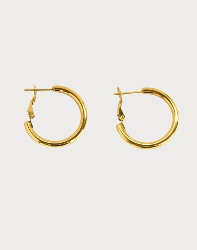 Gold 30mm Endless Hoop Earrings| En Route Jewelry | En Route Jewelry