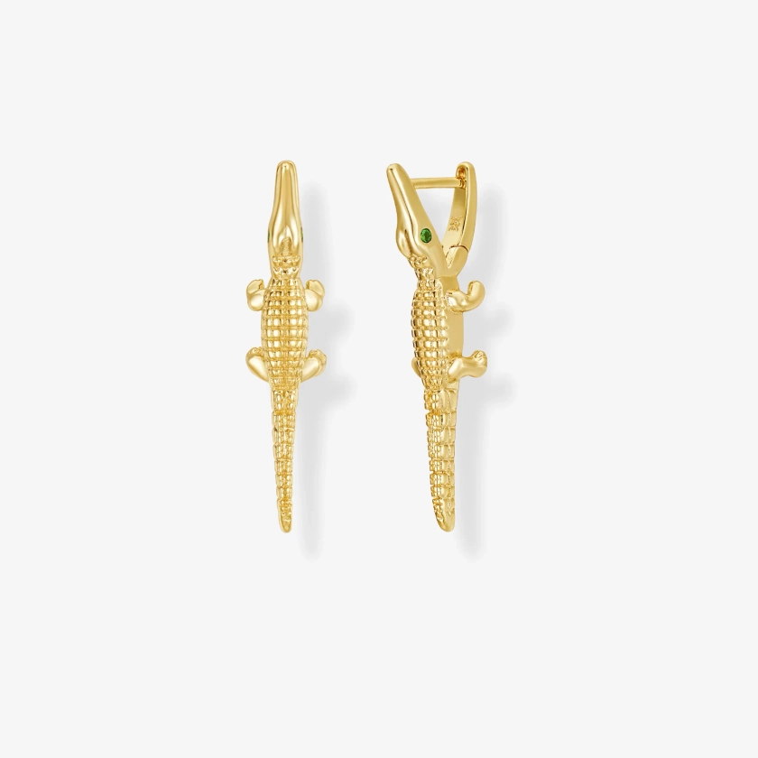 The Crocodile Earrings Gold