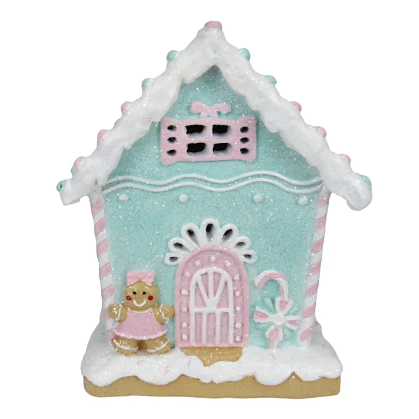 Mrs. Claus' Bakery Blue Gingerbread House 8in | Christmas Decor | At Home