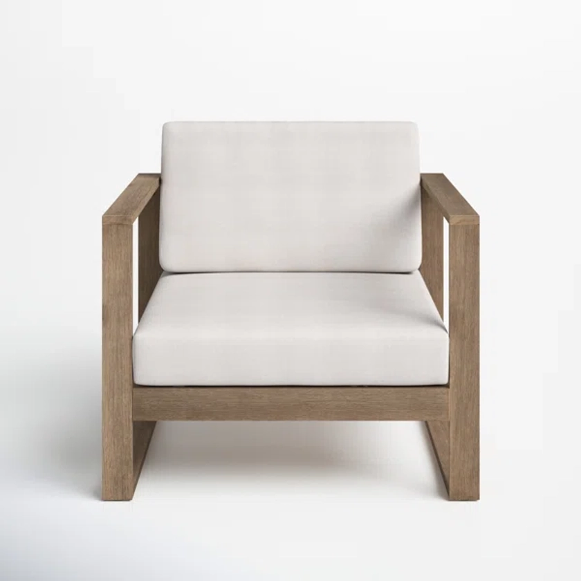 Gavina Outdoor Eucalyptus Single Chair with Cushions