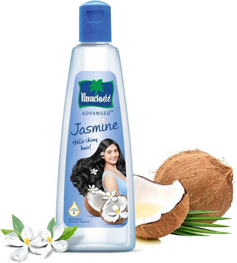 Parachute Advansed Jasmine Enriched Coconut Hair Oil with Vitamin E for Strong and Shiny Hair | Repairs and Strengthen Hair | For all hair types | (6.4 Fl Oz.) (Jasmine Oil)