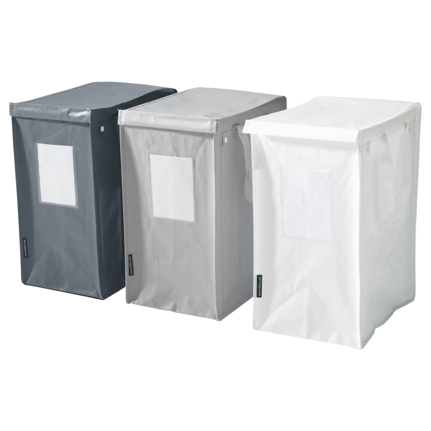 DIMPA Sac pour tri des déchets - blanc/gris foncé/gris clair 22x35x45 cm/35 l