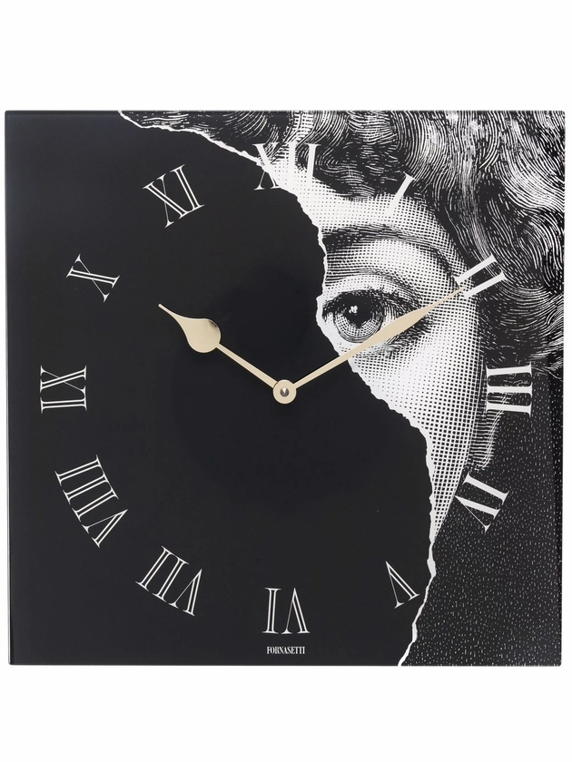 Fornasetti Lina Cavalieri Print Clock | Black | FARFETCH