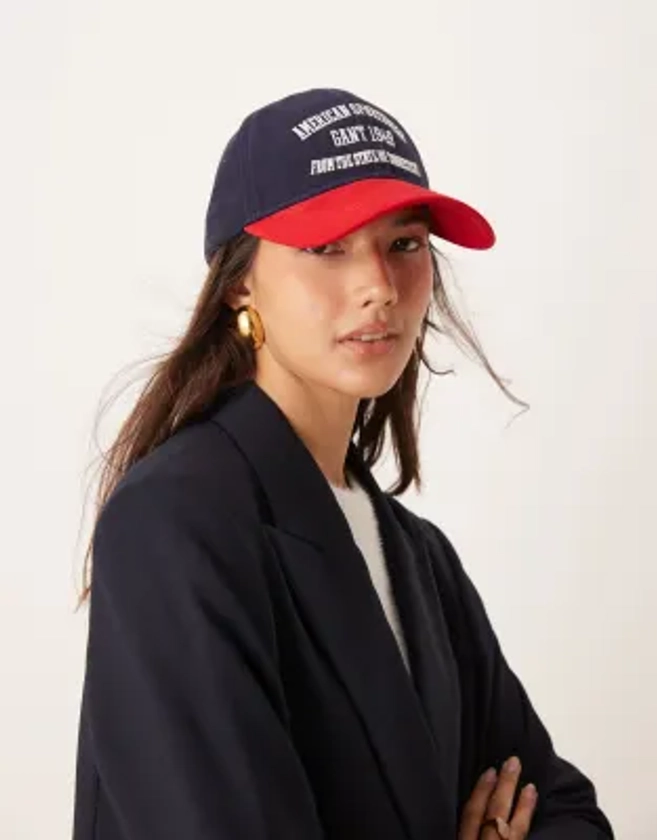 GANT - Casquette en sergé de coton avec logo - Bleu marine | ASOS