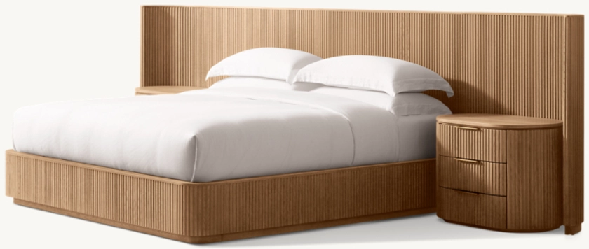 Byron Extended Panel Bed with Closed Nightstands | RH