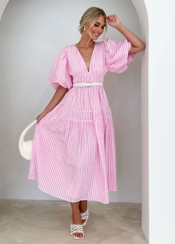 Deliah Midi Dress - Pink