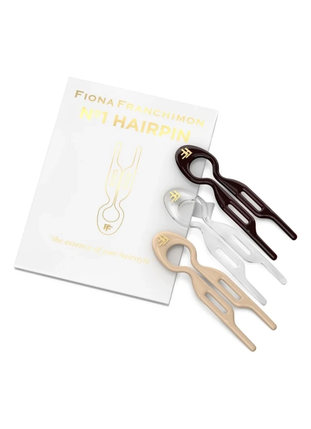 Fiona Franchimon Nº 1 Hairpin - haarpin set van 3 • Transparent, Soft Beige and Brown • de Bijenkorf