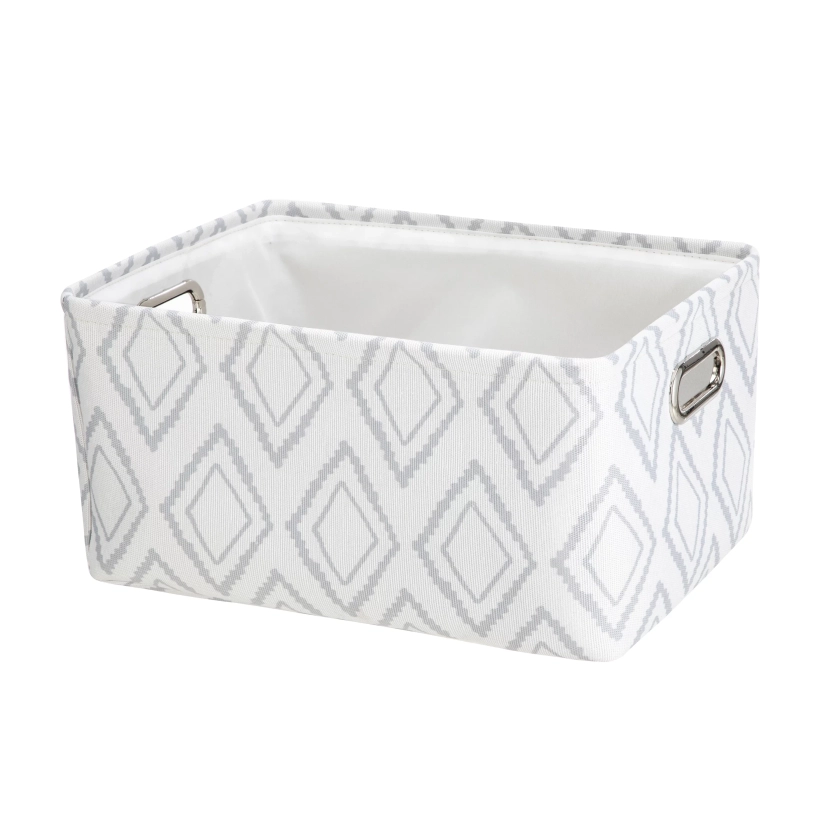 Mainstays Light Gray Diamond Canvas Storage Basket with Handles - Walmart.com