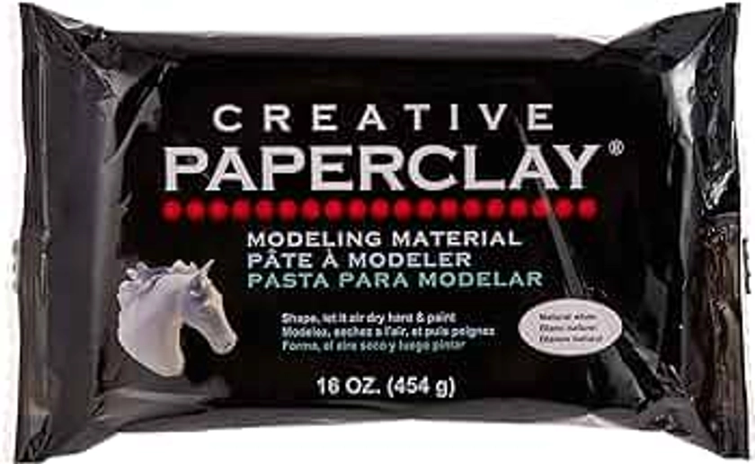 Creative Paperclay for Modeling Compound, 16-Ounce, White, 4" x 1" x 8" (Length x Width x Height)