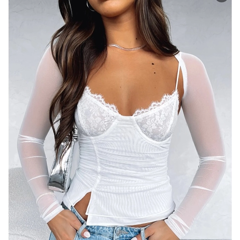 White Fox One Night Only Bustier Top Baby Pink