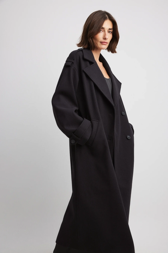 Heavy Oversized Trenchcoat Black