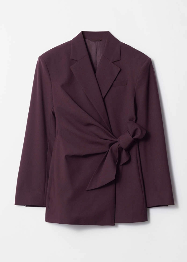 Blazer croisé en laine - Violet foncé - Blazers - & Other Stories FR