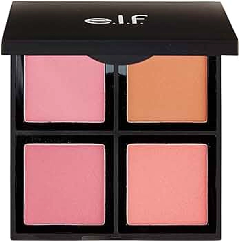 e.l.f. Cosmetics Powder Blush Palette, Four Blush Shades for Beautiful, Long-Lasting Pigment, Light