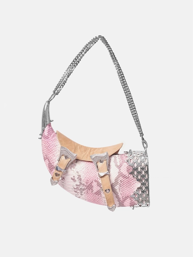 Whorne Chain Shoulder Bag Snakeprint | POSTER GIRL