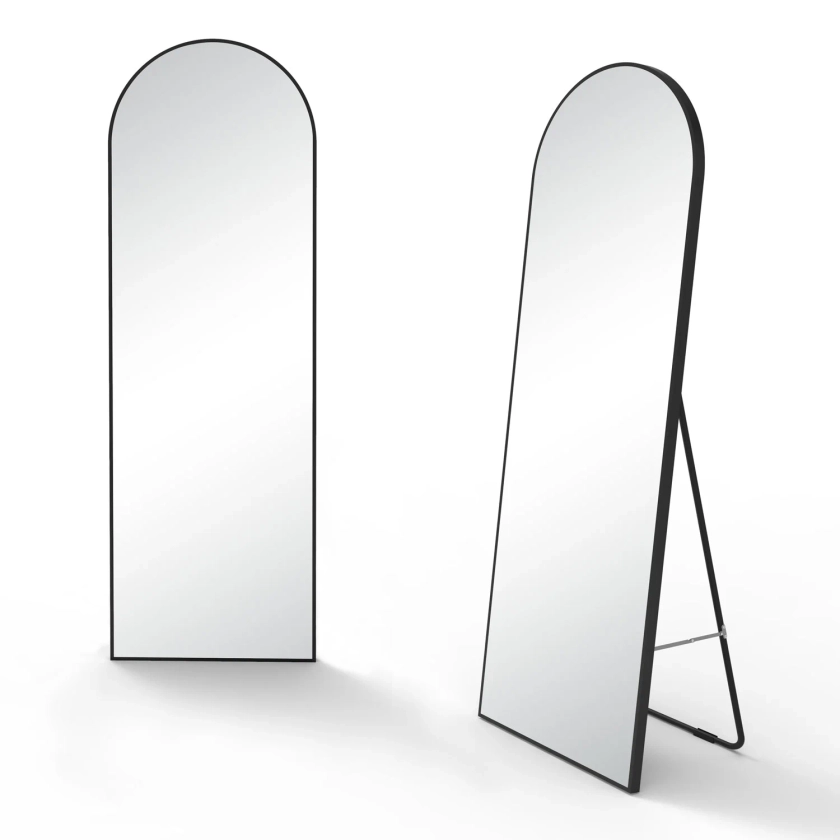 Miroir complet arqué Pure noir, Miroir Sur Pied l.50 x H.150 cm | Leroy Merlin