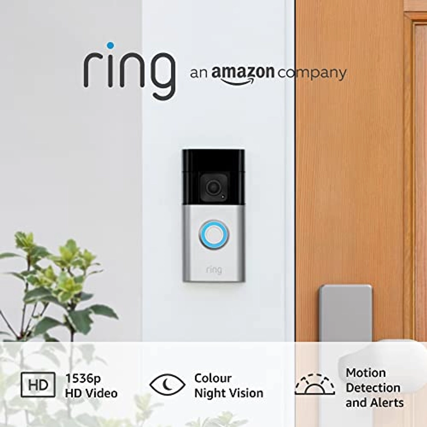 Ring Battery Video Doorbell Plus | Head-to-Toe 1536p HD Video, motion detection & alerts, and Two-Way Talk (2023 release)