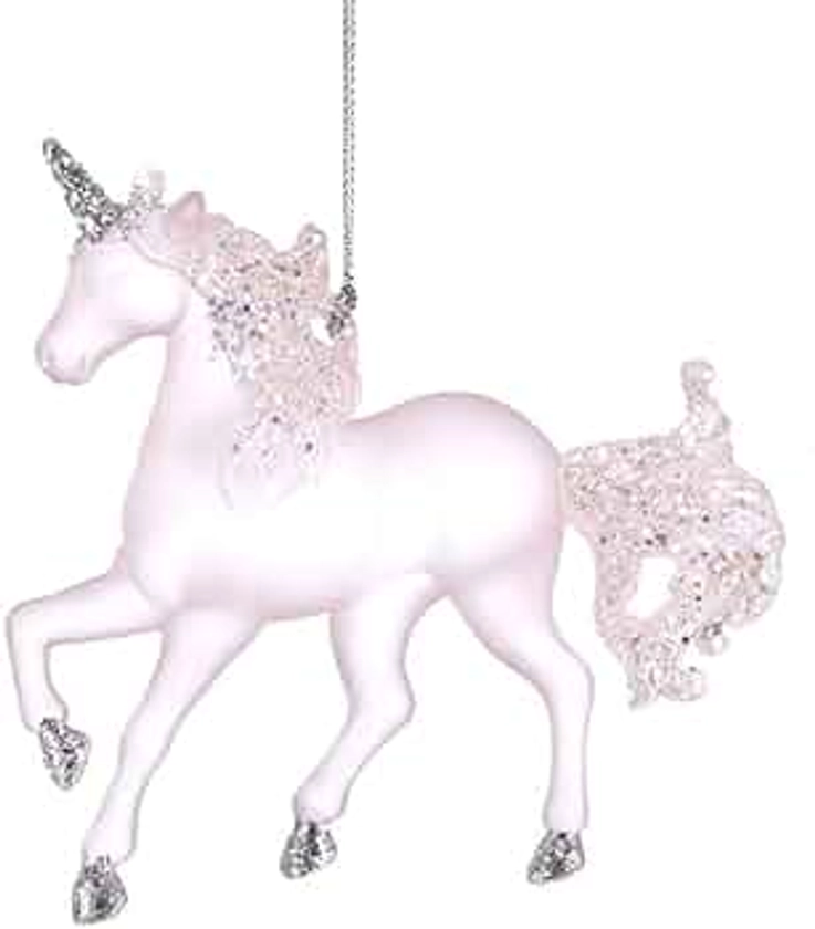 Kurt Adler Matte Pink Unicorn with Glitter Ornament