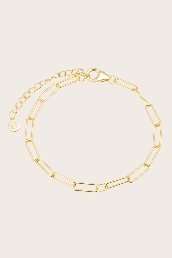 Paperclip Link Bracelet - Gold