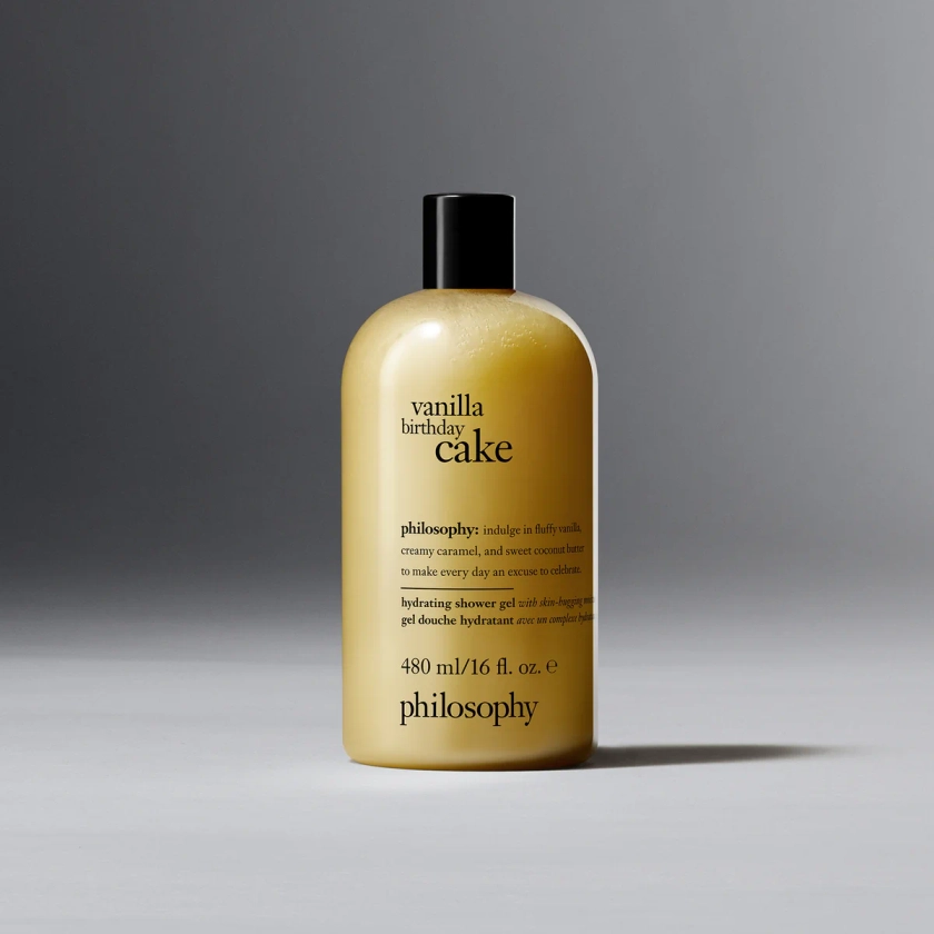 vanilla birthday cake hydrating shower gel | philosophy