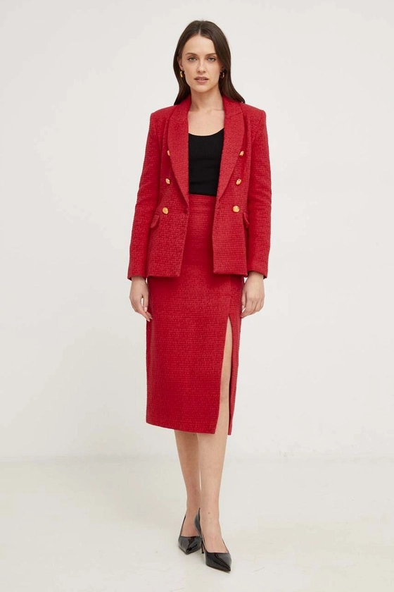 Bavlněná sukně Answear Lab, barva červená | ANSWEAR.cz