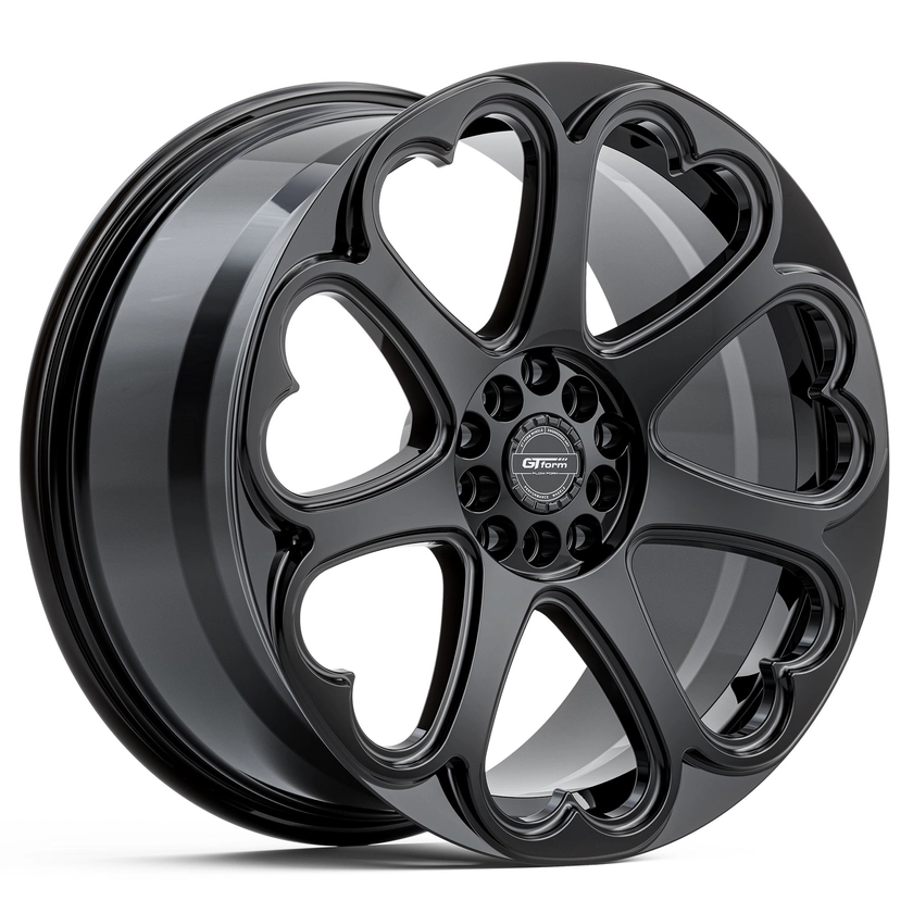 GT FORM HEARTS GLOSS BLACK 18X8.5 5X100 WHEEL