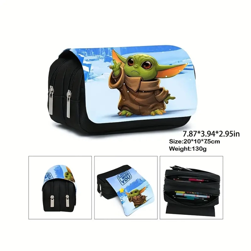 Star * Themed Pencil Case - Durable Polyester, Portable Stationery Organizer With Secure Zipper Closure