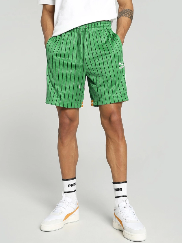 Puma Men Striped Outdoor with Technology Shorts