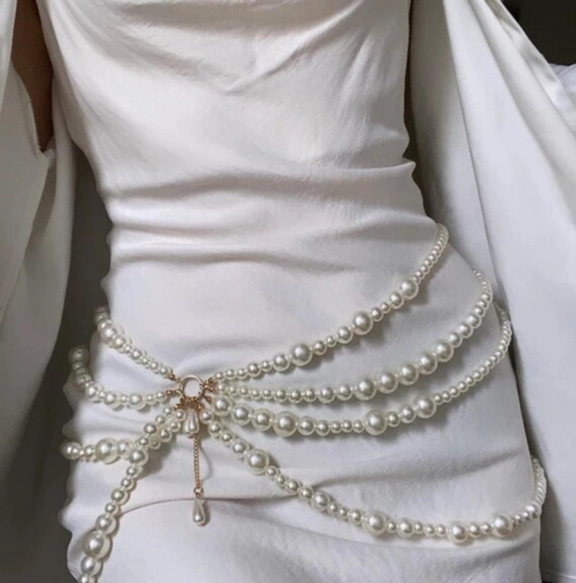 Pearl Waist Chain Pearl Body Chain Pearl Jewelry - Etsy