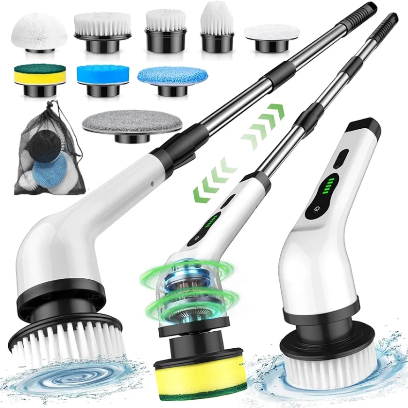 BRONTIX 9 in 1 Cordless Electric Spin mop Floor Cleaning Machine - Bathroom Cleaning Brush Electric - Electric Cleaning Brush for Home - Electric mop for Floor Cleaning - Bathroom Cleaning Machine : Amazon.in: Home Improvement