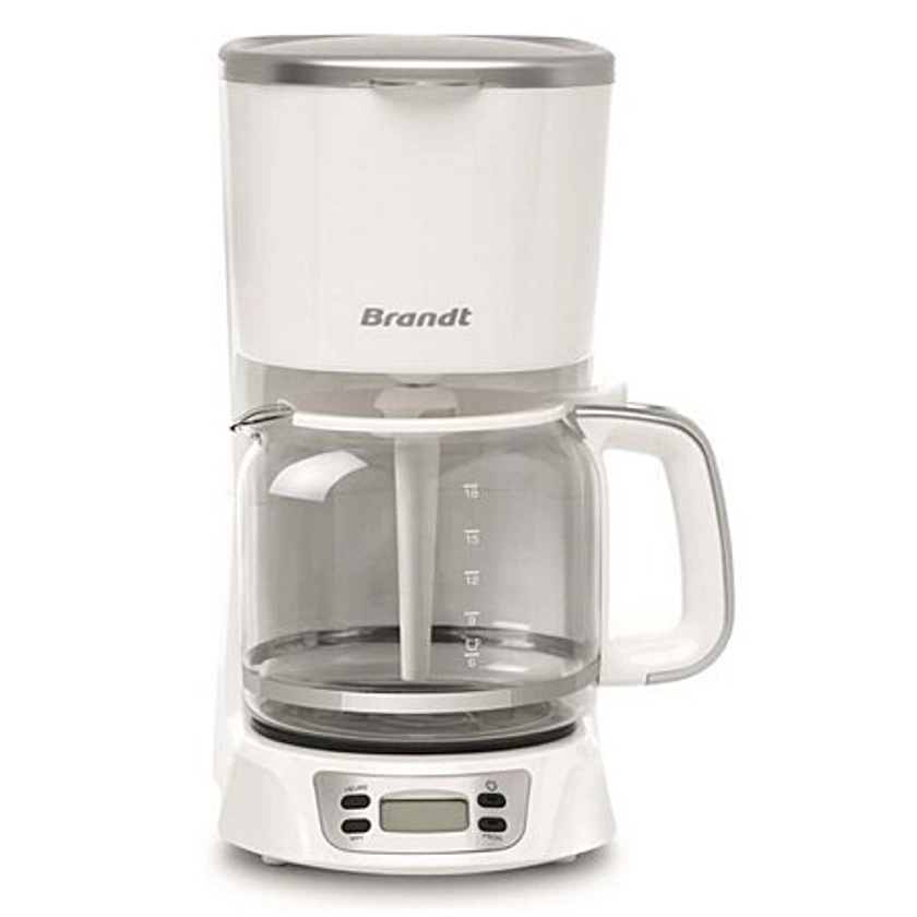 Cafetière filtre programmable 18 tasses 1000w blanc/silver - caf1318es - brandt