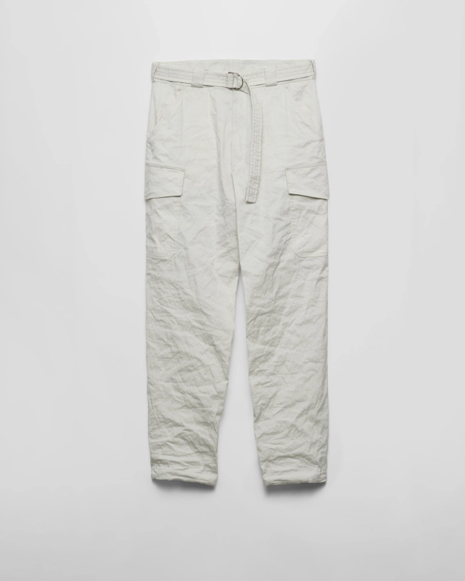 Pantalon En Coton Stretch Calcaire | PRADA