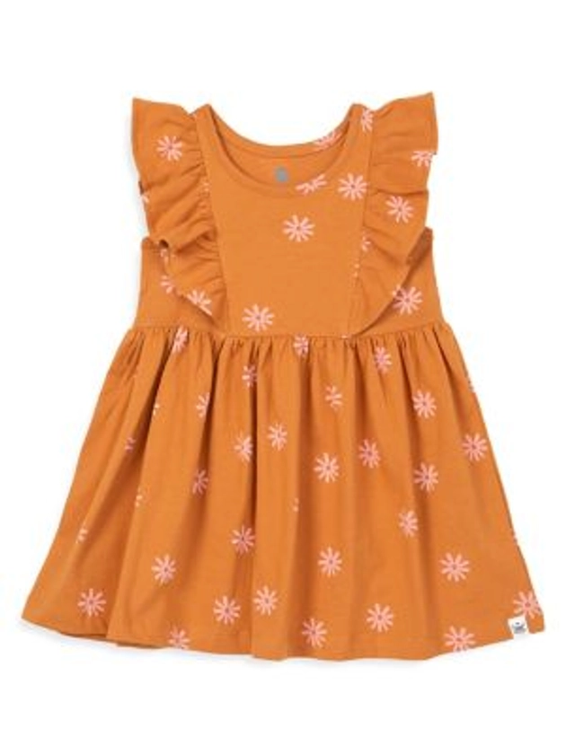 RISE LITTLE EARTHLING Baby Girl's Floral Organic Cotton Sleeveless Ruffled Dress | TheBay