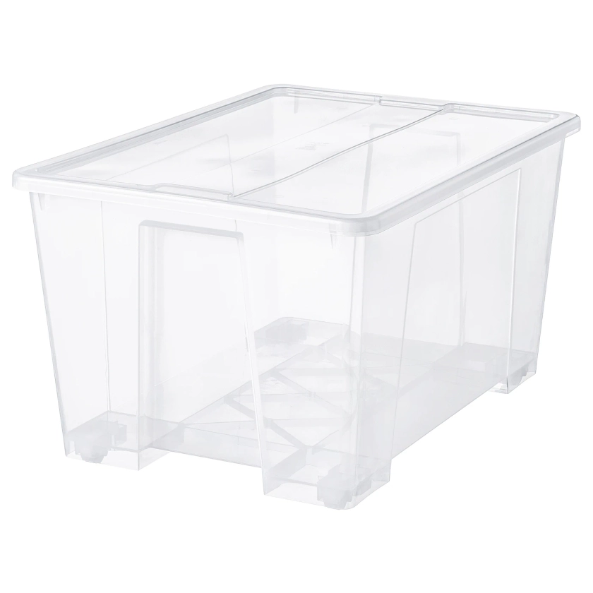 SAMLA boîte avec couvercle, transparent, 79x57x43 cm/130 l - IKEA
