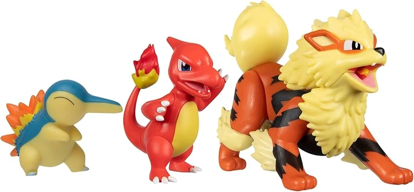 Pokémon Pokémon Battle Figure, Fire Theme with 3 Pack Cyndaquil, Charmeleon, Arcanine - 4.5-inch Arcanine Figure, 3-inch Charmeleon Figure, 2-inch Cyndaquil - Toys for Kids Fans - Amazon Exclusive