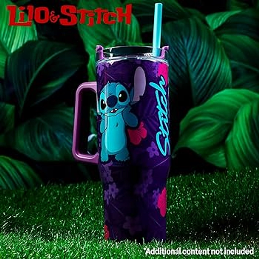 Disney Stitch Insulated Tumbler with Straw and Lid, 940ml - Stitch Gifts